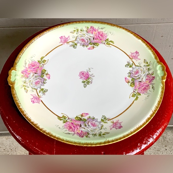 Rare 24k Gold Trim Early 20th Century Vintage LIMOGES FRANCE Serving Plate - Picture 16 of 16